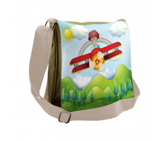 Boy in Sky Sunny Day Messenger Bag