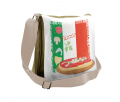 Italian Cuisine and Flag Messenger Bag