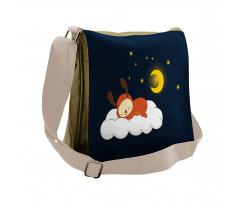 Reindeer Sleeping in Sky Messenger Bag