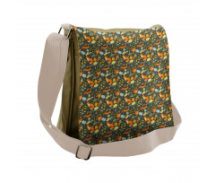 Forest Fauna Fox Birds Messenger Bag