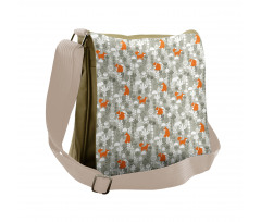 Cartoon Nursery Flowers Messenger Bag