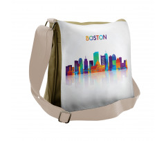 City Skyline Silhouette Messenger Bag