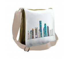 Flat City Illustration Messenger Bag