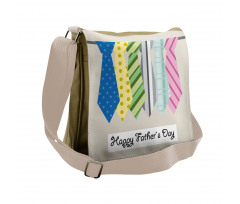 Colorful Dad Ties Theme Messenger Bag