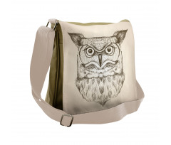 Wildlife Animal Head Sketch Messenger Bag