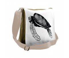 Floating Tortoise Design Messenger Bag