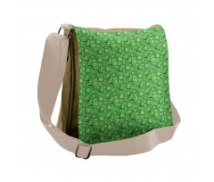 Floral Swirling Lines Messenger Bag