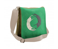 Sleeping Cats Trigrams Messenger Bag