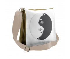 Black and White Cats Messenger Bag