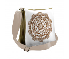 Monochrome Circles Ornate Messenger Bag