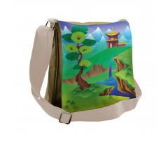 Cartoon Chinese Forest Messenger Bag