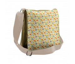 Hand Drawn Flower Doodle Messenger Bag