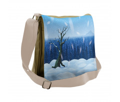 Cold Snowy Landscape Messenger Bag