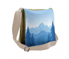 Snow Mountains Trees Messenger Bag