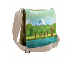 Mountains Lake Trees Messenger Bag