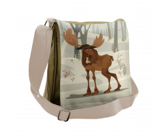 Funny Elk Mascot Messenger Bag