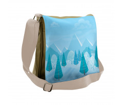 Christmas Pines Alps Messenger Bag