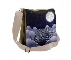 Snowfall Dark Forest Messenger Bag