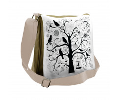 Tree Flowers Birds Messenger Bag