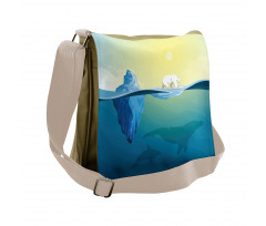 Ice Melting in Ocean Messenger Bag