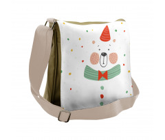 Xmas Bear Party Hat Messenger Bag