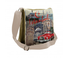 Vintage Collage Car Messenger Bag