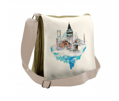 Watercolor Winter Art Messenger Bag