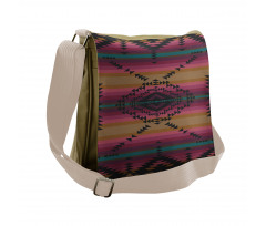 Colorful Stripes Triangles Messenger Bag