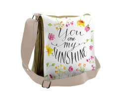 Loving My Sunshine Slogan Messenger Bag