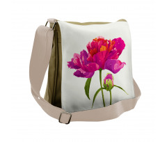 Flower and Vibrant Petals Messenger Bag