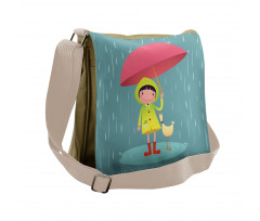 Girl with Duck Friend Messenger Bag