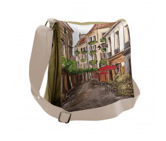 Romantic Patio Scene Sketch Messenger Bag