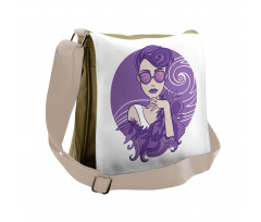 Glam Lady Grunge Hair Messenger Bag