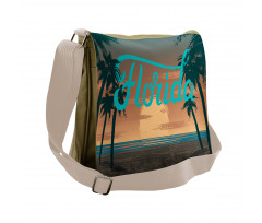 Grunge Sunset Coastline Messenger Bag