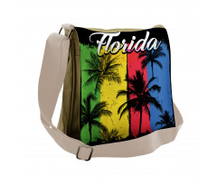 Grunge Palms Colorful Messenger Bag