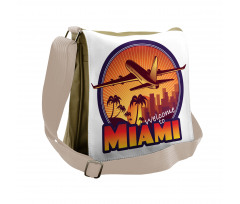 Welcome Miami Graphic Messenger Bag