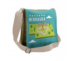 Map of Nebraska State Messenger Bag