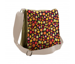 Colorful Fruits and Dots Messenger Bag