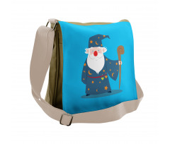 Old Man with Magic Staff Messenger Bag