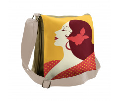 Retro Flamenco Woman Messenger Bag