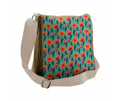 Vibrant Floral Art Messenger Bag