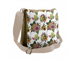 Leaves and Sunflowers Messenger Bag