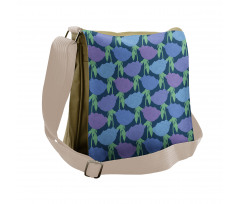 Tree Peony Stem Leaves Messenger Bag