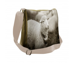 Fluffy Wooly Sheep Herd Messenger Bag