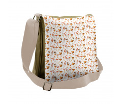 Colorful Mushroom Fungi Messenger Bag