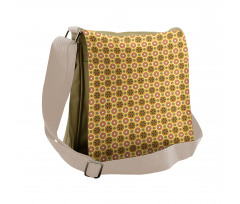 Abstract Floral Damask Messenger Bag