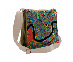 Colorful City Map Messenger Bag