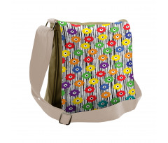 Repeating Vivid Petals Messenger Bag