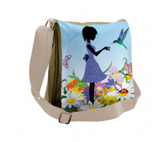 Lawn Blossomed Flowers Messenger Bag