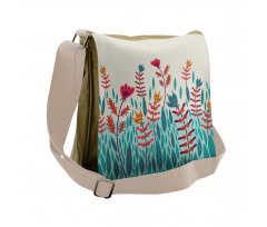 Doodle Poppy Flowers Messenger Bag